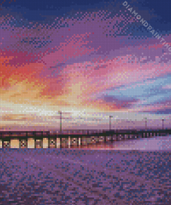 Biloxi Pier At Sunset Diamond Painting