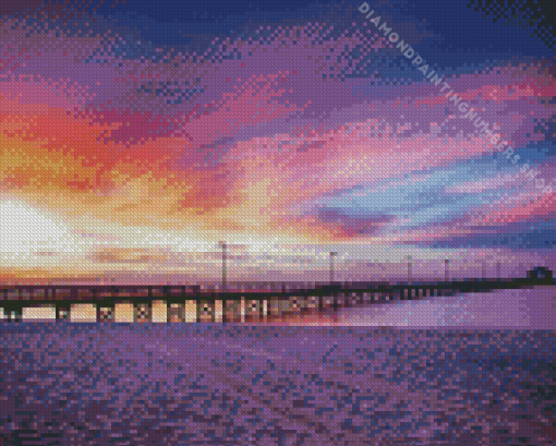 Biloxi Pier At Sunset Diamond Painting