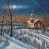 Winter Church Diamond Painting