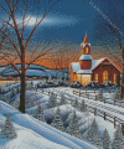 Winter Church Diamond Painting