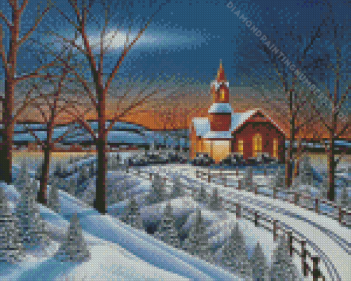 Winter Church Diamond Painting