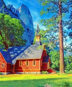 Yosemite Chapel Landscape Diamond art