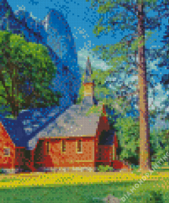 Yosemite Chapel Landscape Diamond art