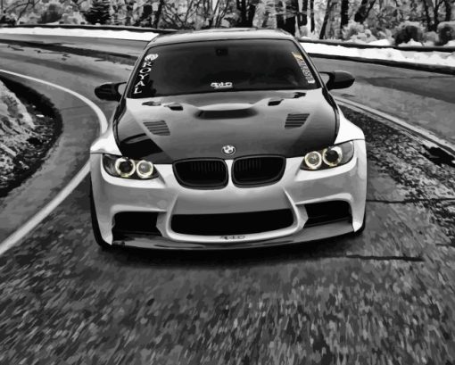 Black And White BMW Car Diamond Painting