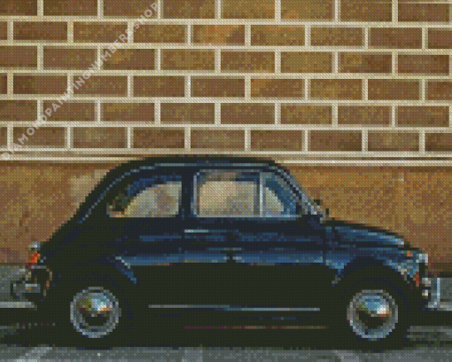 Black Fiat 500 Diamond Painting