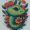 Flower And Reptile Diamond Painting