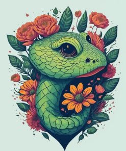 Flower And Reptile Diamond Painting