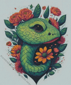 Flower And Reptile Diamond Painting