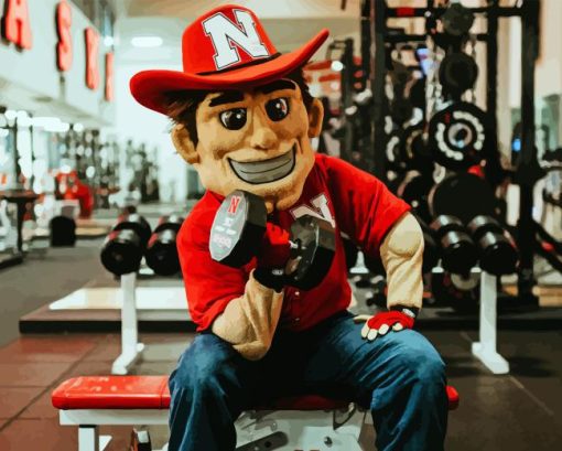 Herbie Husker Mascot Diamond Painting