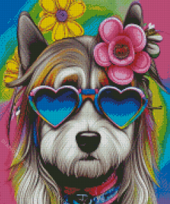 Hippie Dog Diamond Painting