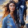 Lady and Horse Diamond Painting