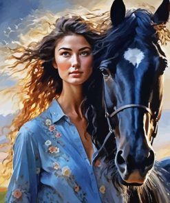 Lady and Horse Diamond Painting