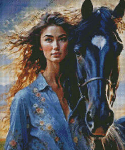 Lady and Horse Diamond Painting