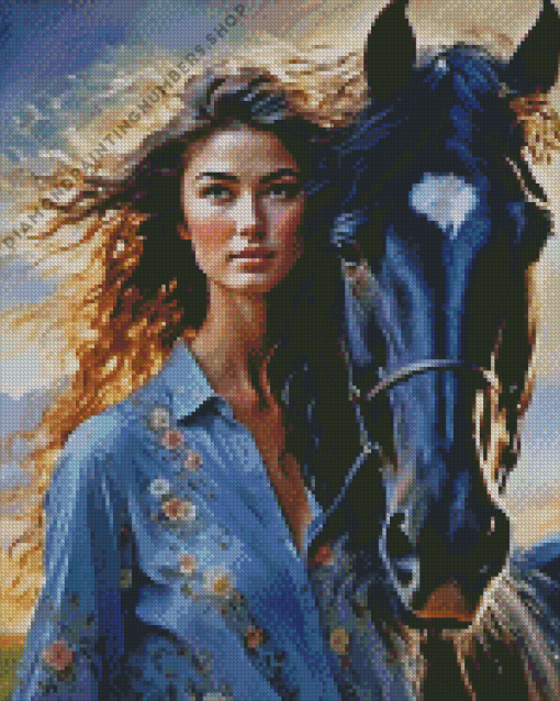 Lady and Horse Diamond Painting