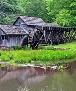 Mabry Mill Landscape Diamond Painting