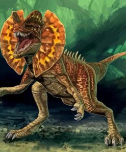 Mad Dilophosaurus Diamond Painting