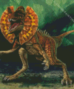 Mad Dilophosaurus Diamond Painting