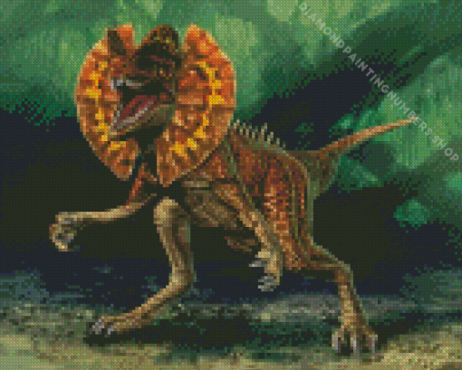 Mad Dilophosaurus Diamond Painting