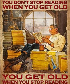 Man Reading Book Poster Diamond Painting