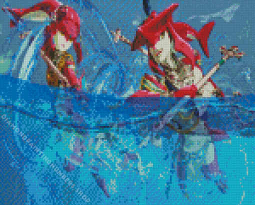 Mipha and Sidon Diamond Painting