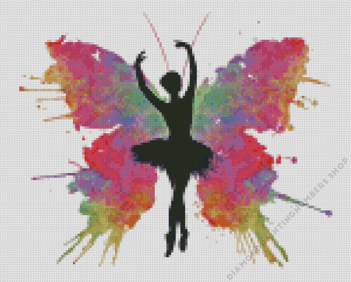 Splatter Butterfly Ballerina Diamond Painting