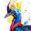 Splatter Cassowary Bird Diamond Painting