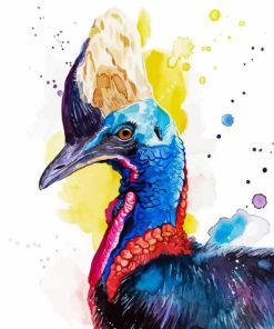 Splatter Cassowary Bird Diamond Painting