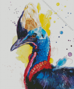 Splatter Cassowary Bird Diamond Painting