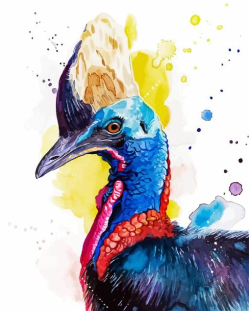 Splatter Cassowary Bird Diamond Painting