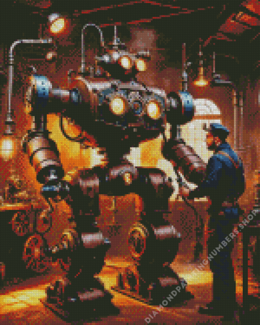 Steampunk Robot Diamond Painting