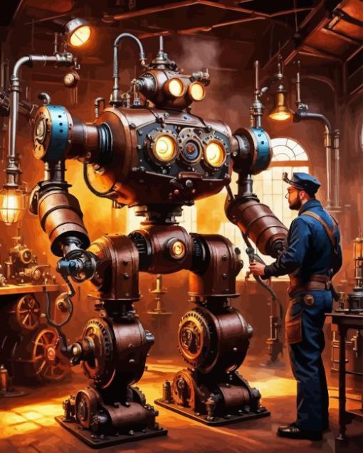 Steampunk Robot Diamond Painting