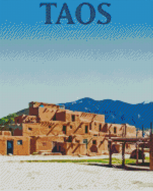 Taos Town Poster Diamond Painting