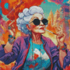 Cool Old Lady Smoking Diamond Painting