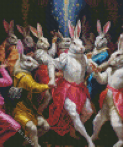 Dancing Rabbits Diamond Painting