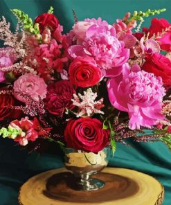 Peonies and Ranunculus Vase Diamond Painting