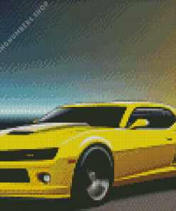 Yellow Camaro Car Diamond Painting