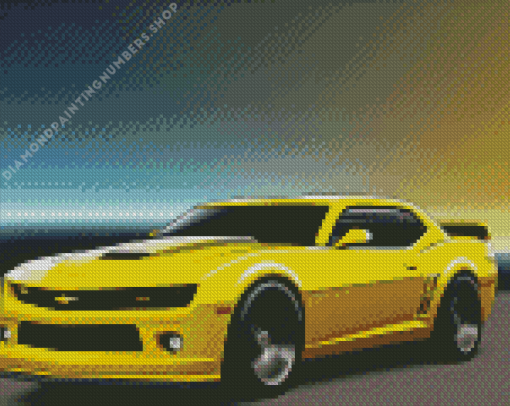 Yellow Camaro Car Diamond Painting