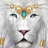 Aesthetic white lion Diamond Paintings