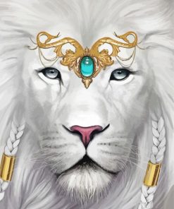 Aesthetic white lion Diamond Paintings