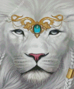 Aesthetic white lion Diamond Paintings