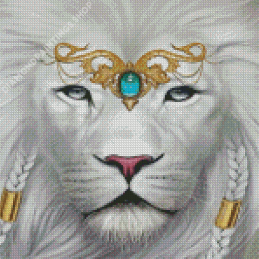 Aesthetic white lion Diamond Paintings