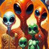 Alien Family Diamond Painting