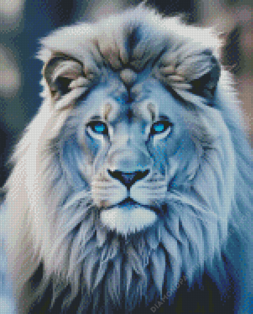 Blue Eyes Snow Lion Diamond Painting