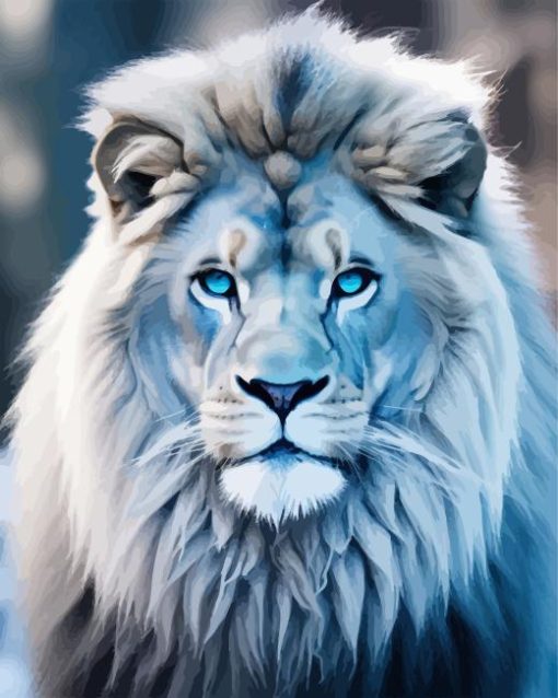 Blue Eyes Snow Lion Diamond Painting