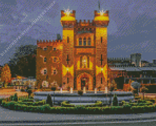 Cabra Castle at night Diamond Paints