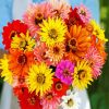 Colorful Mixed Daisies bouquet diamond paints