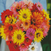 Colorful Mixed Daisies bouquet diamond paints