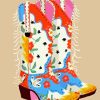 Colorful Pink Cowgirl Boot Diamond Painting