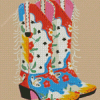 Colorful Pink Cowgirl Boot Diamond Painting