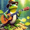 Cool Frog Playing Guitar Diamond Painting